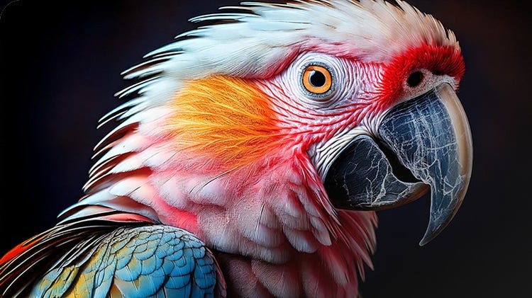 A high definition image of a colorful parrot with vibrant feathers, generated by Adobe Firefly., Picture