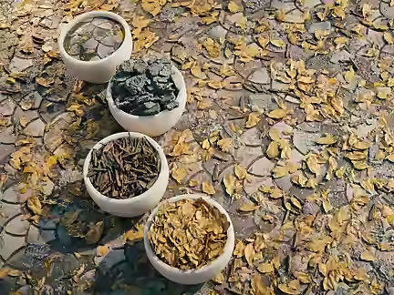 דגמים של חומרים תלת-ממדיים שנוצרו באמצעות תוכנת פוטוגרמטריה