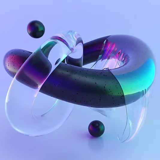 אמנות תלת‑ממדית של טבעת שחורה עם טבעת שקופה בתוכה