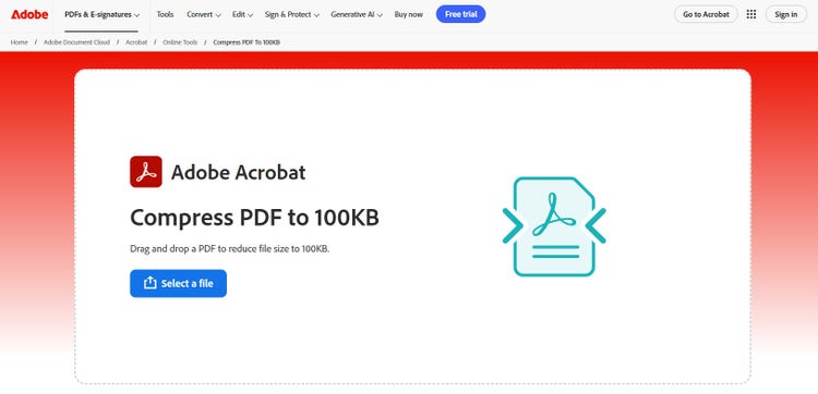 Select file to hyper compress it to 100KB
