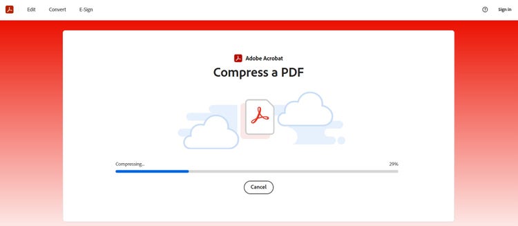 Compressing the PDF size to 100KB