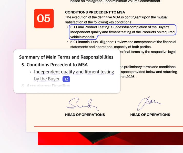 AI highlights key contract terms in business agreements