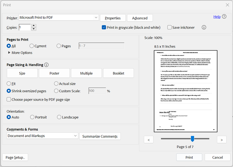Convert using the Print Function in Adobe Acrobat Reader.