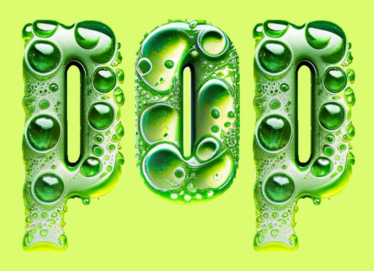 pop, lime coloured soda with bubbles