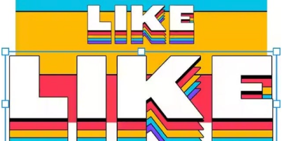 The word 'like' being expanded into a larger size