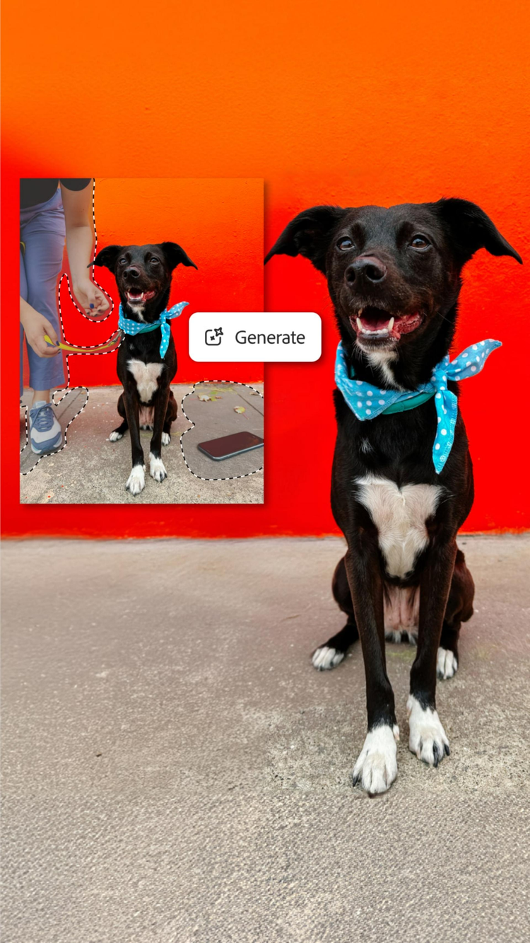 Short video showcasing how to remove distractions from photos on the Photoshop photo editor app.