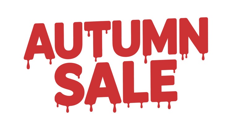The words "Autumn Sale" in red and stylised to have dripping effects.