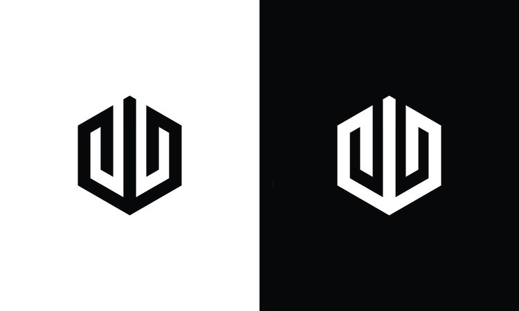 Modern hexagon logo design featuring stylised "UU" and "U" letterforms in an ambigram layout.