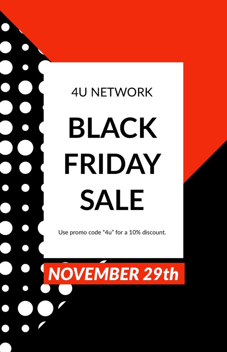 Black Orange and White Black Friday Sale Poster