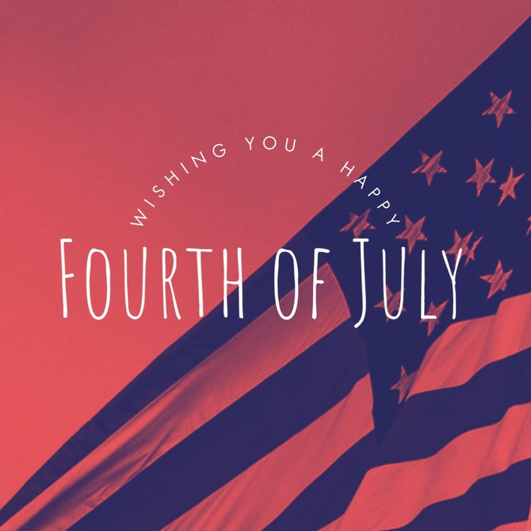 Red and Blue American Flag Fourth Of July Instagram Square