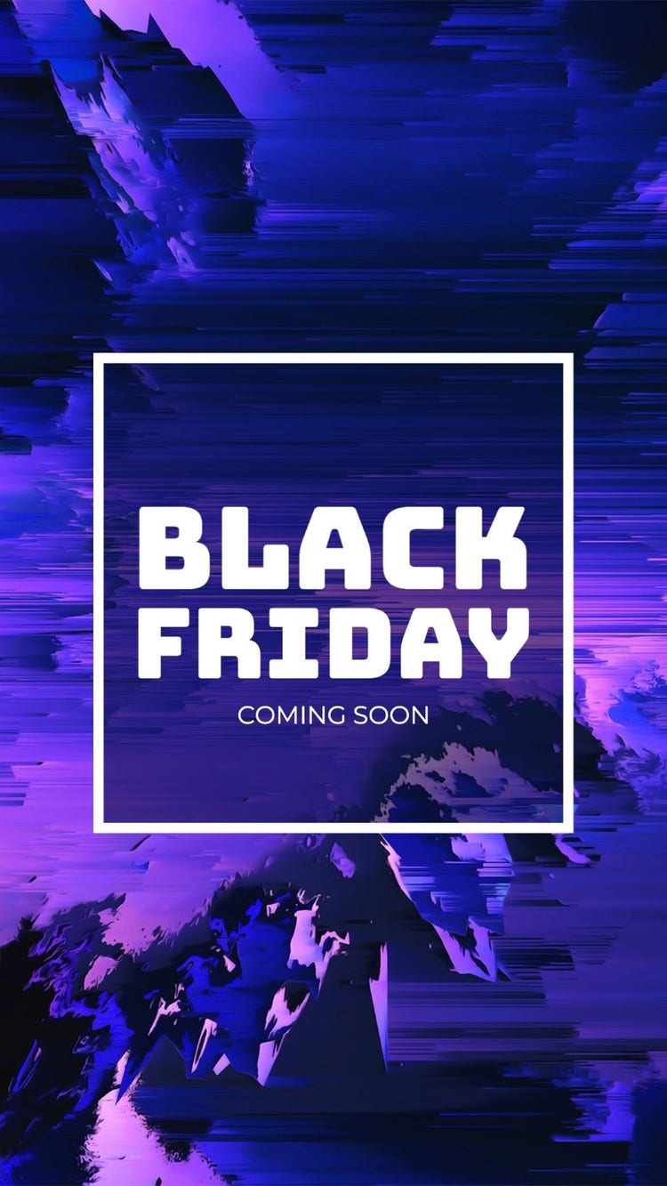 Purple Black & White 3D Black Friday Coming Soon Instagram Story