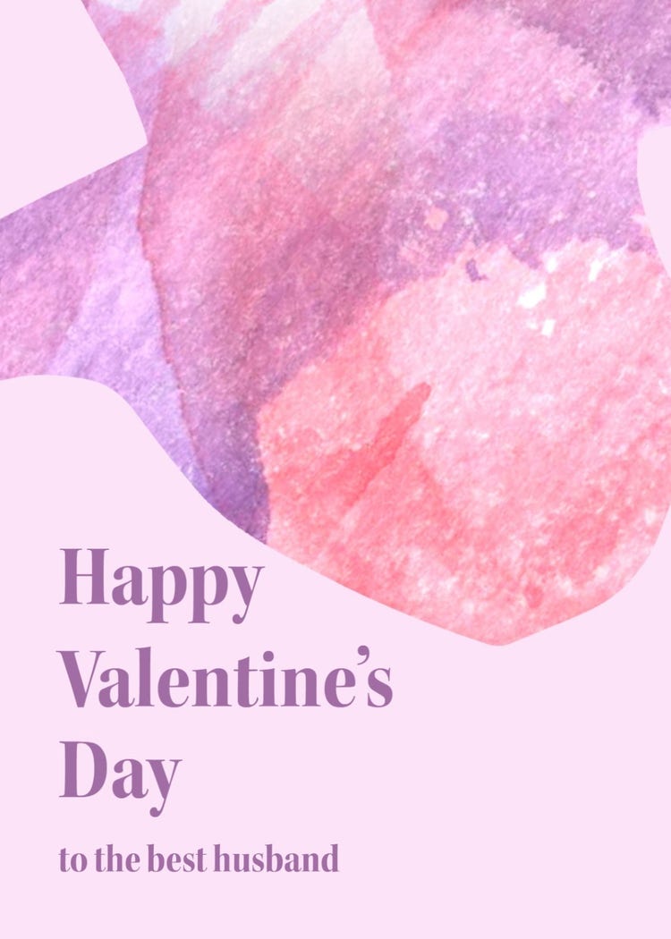 Pink Abstract Happy Valentines Day Card