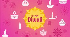 Pink, Yellow & White Diwali Banner