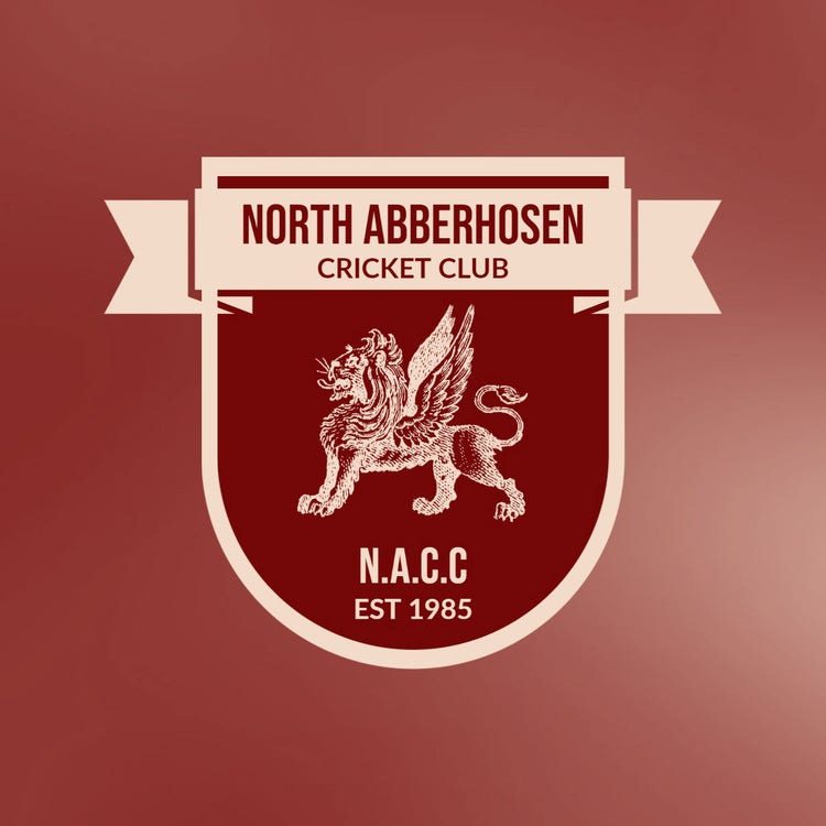 Set Beige Wine Cricket Club Logo