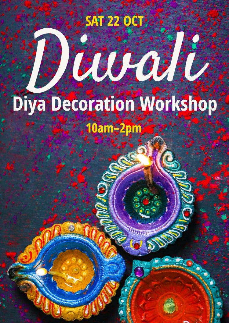 Purple & Multicoloured Diwali Decoration Workshop A3 Poster