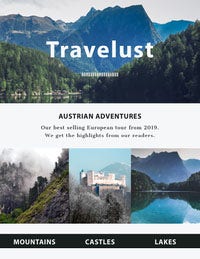 Blue and White Travel Newsletter Newsletter Examples