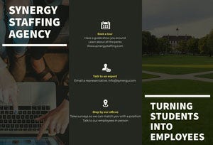 Dark Colors Employment Agency Brochure Infographic Examples