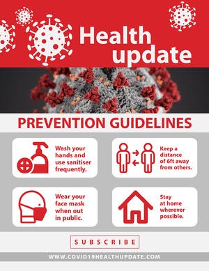 Red and White Coronavirus Safety Information Newsletter Newsletter Examples