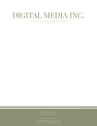 Green Elegant Digital Media Business Letterhead Letterhead Examples