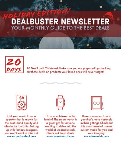 Christmas Shopping Newsletter Graphic Newsletter Examples