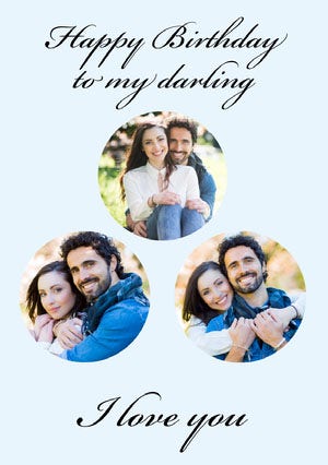 Calligraphy Happy Birthday to Partner Card with Couple Photo Collage Happy Birthday Card Ideas