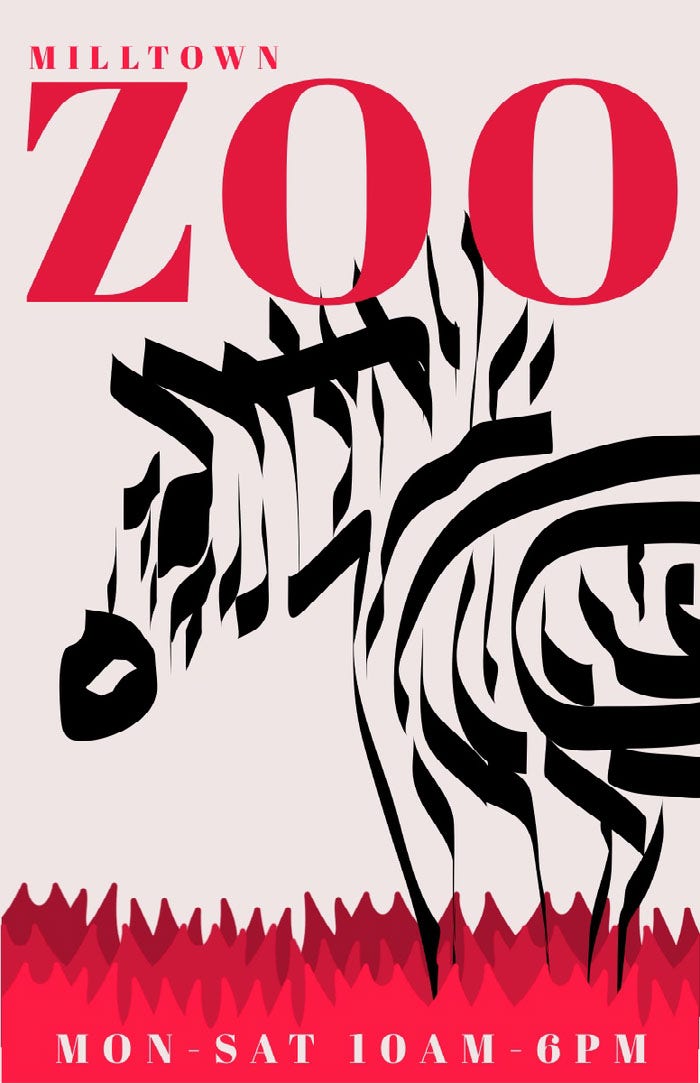 Red and Black Zebra Zoo Flyer Flyer Ideas