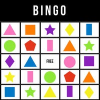 Bingo Card with Colorful Geometric Shapes Birthday Design