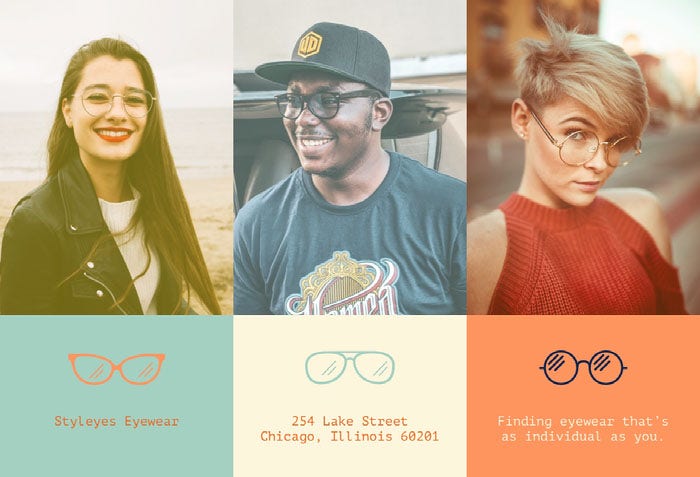 Eyewear Brochure with People in Eyeglasses Brochure Ideas