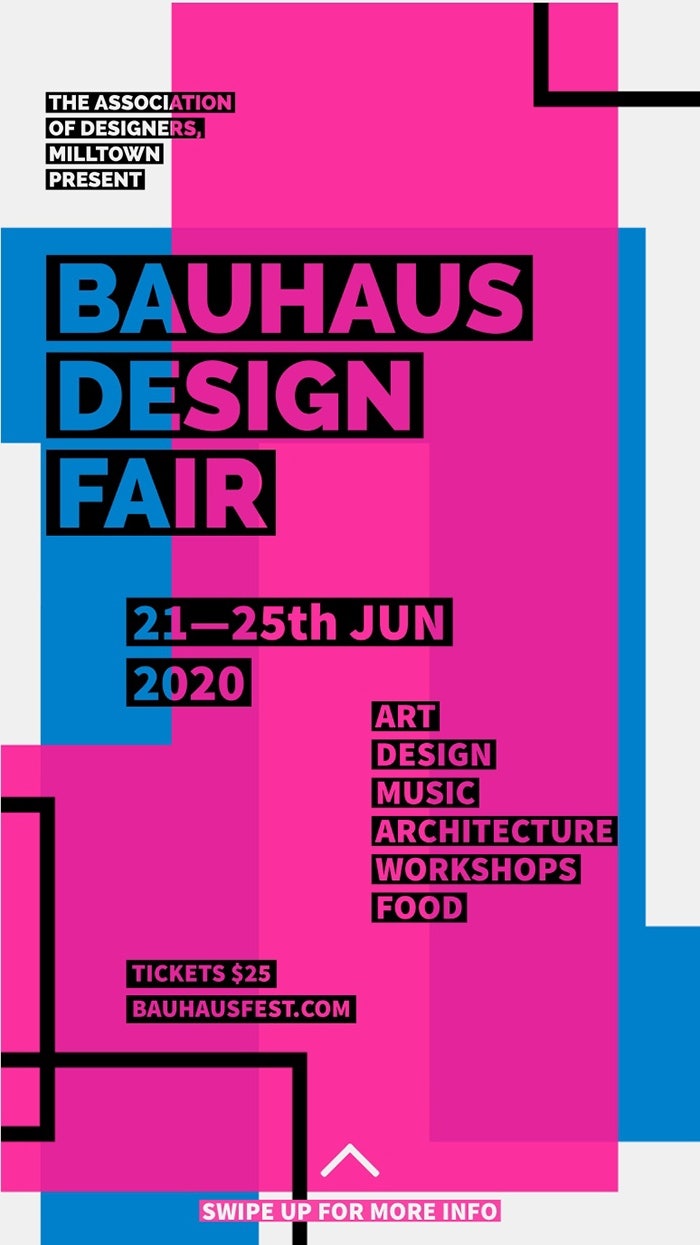 Blue and Pink Geometric Design Fair Instagram Story Flyer Ideas