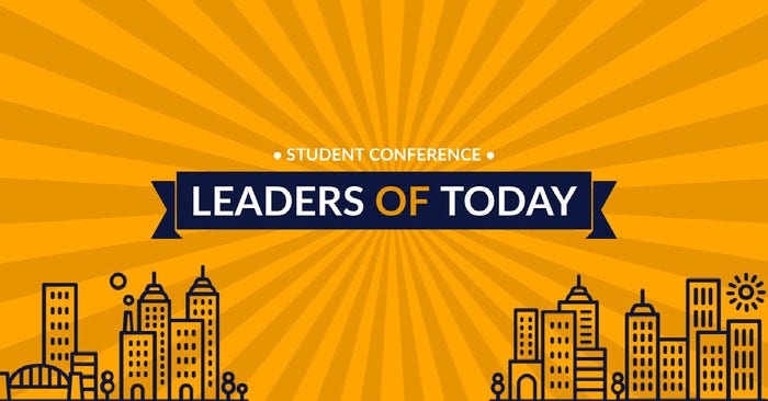 Yellow and Blue Student Conference Facebook Banner Banner Ideas