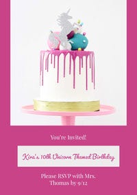 White and Pink Birthday Invitation Birthday Design