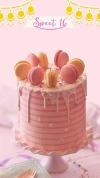 Pink With Cake Birthday Card Birthday Design