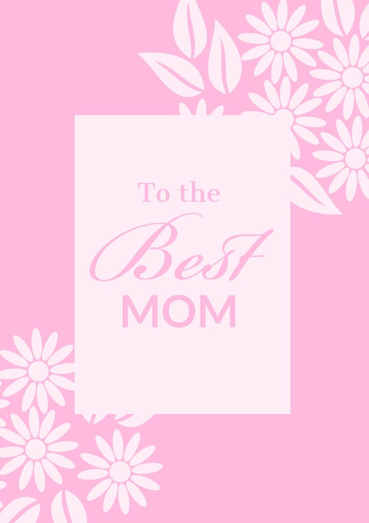 Pink Feminine Floral Mothers Day Card