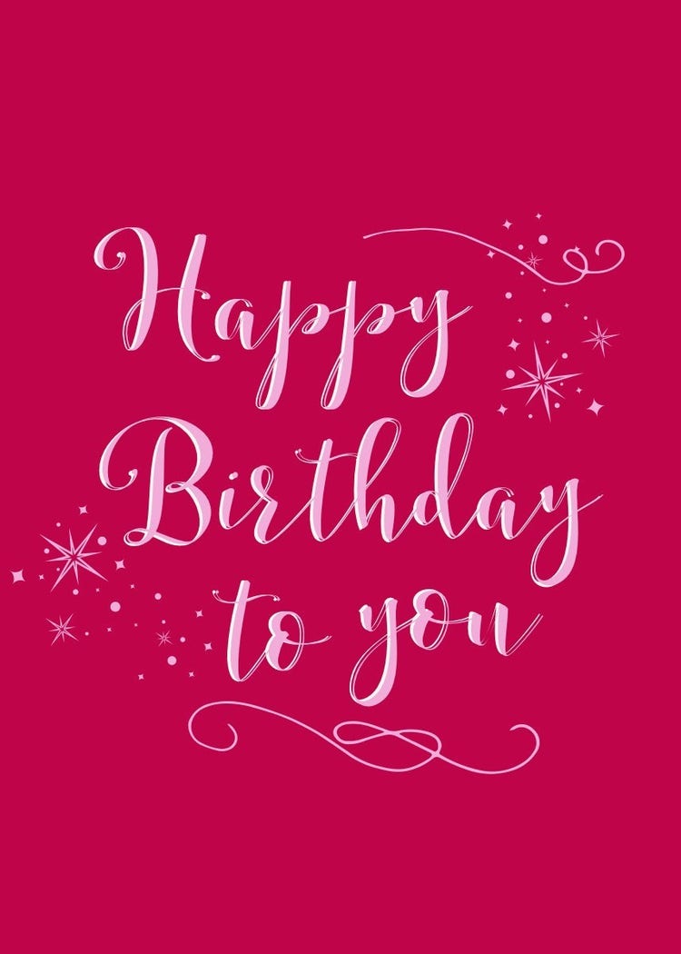 Pink and White Birthday Card