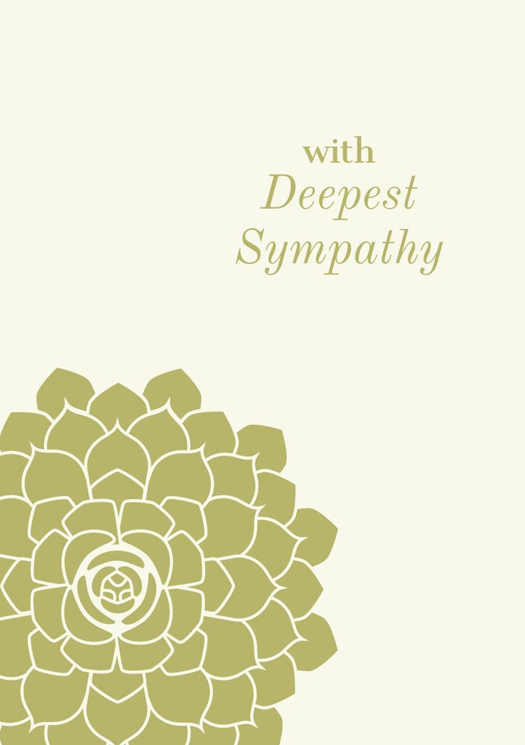 Green Floral Sympathy Card