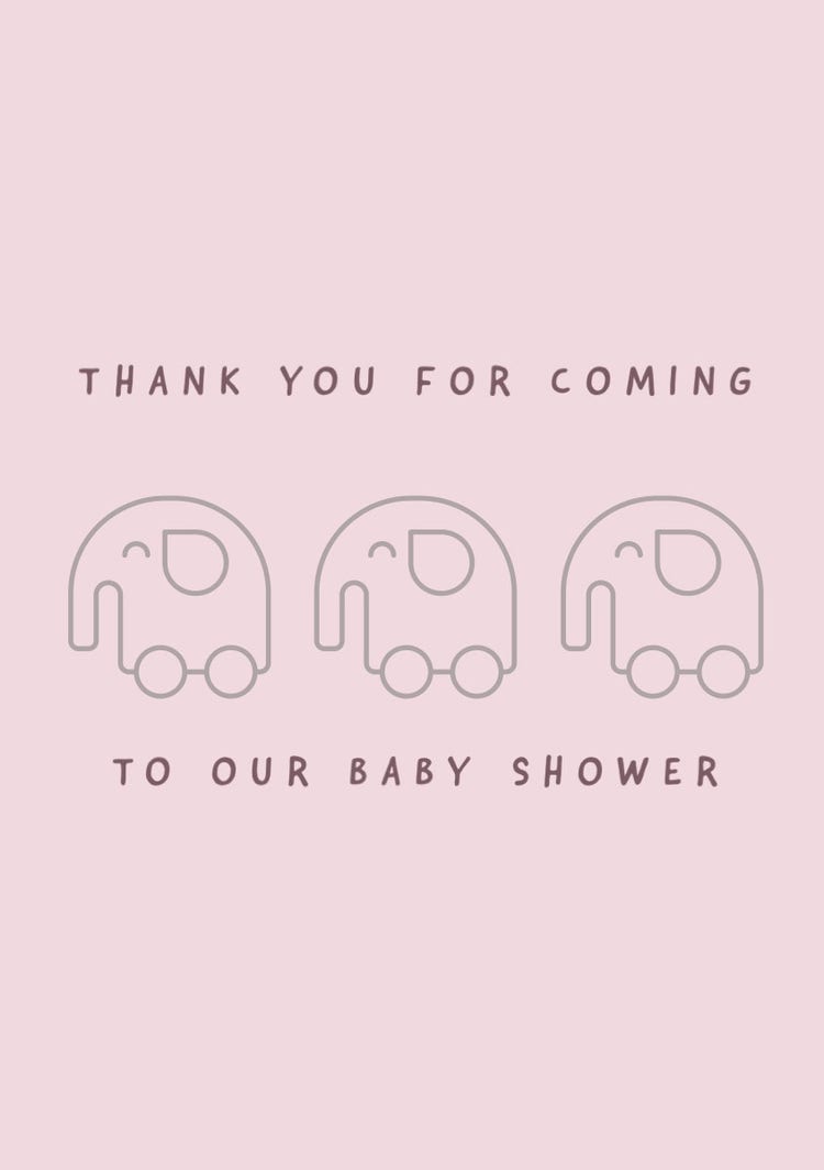 Pink Baby Shower Thank You Card