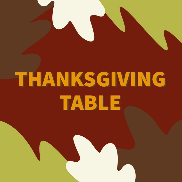 Claret Orange and Green Thanksgiving Table Instagram Graphic