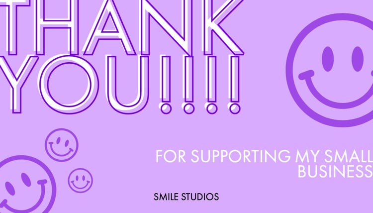 Purple Fun Thank You For Your Business Card