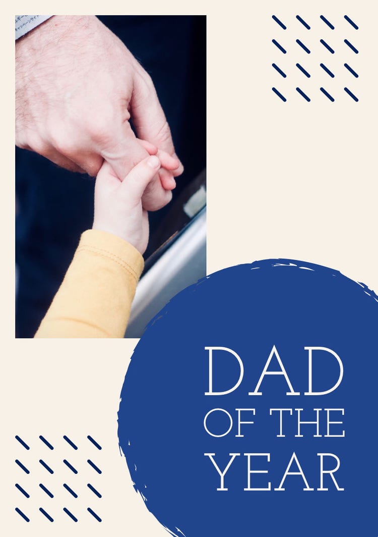 Blue and Beige Father's Day Card