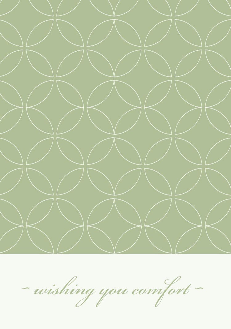 Pale Green Ornate Pattern Sympathy Card
