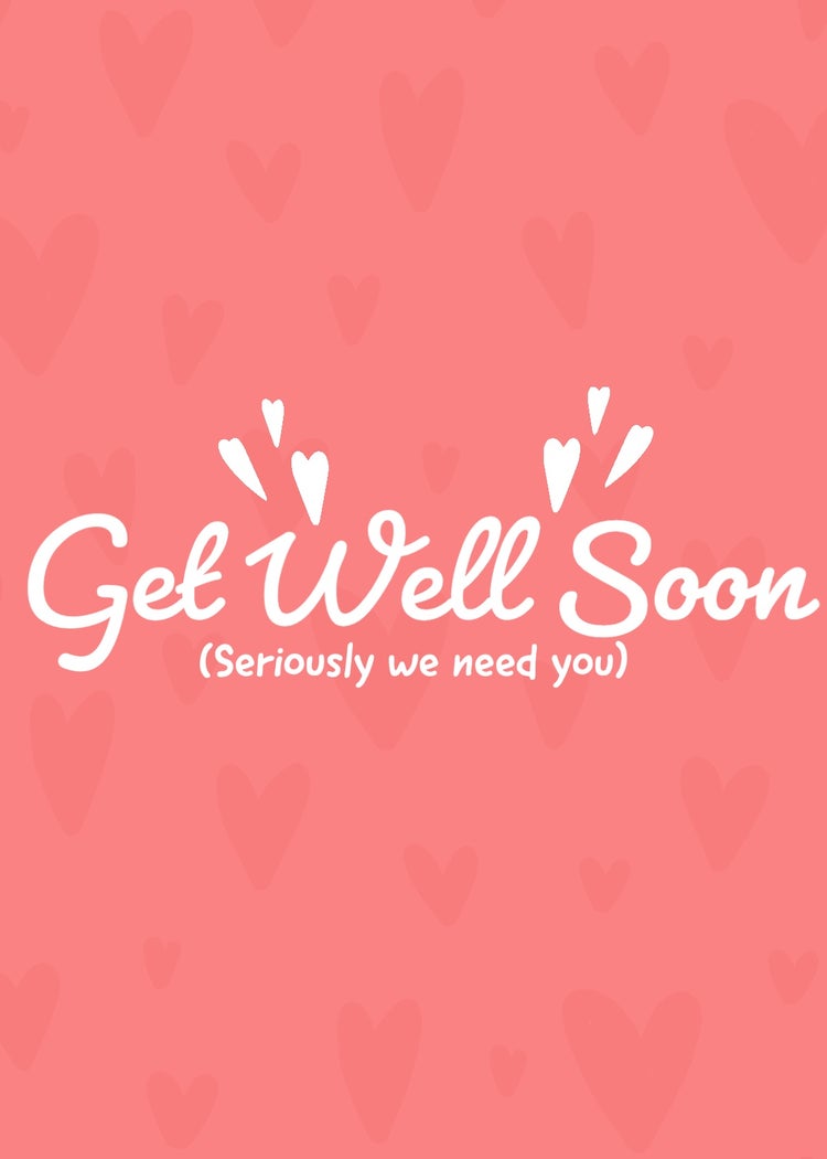 Red White Hearts Get Well Soon We Need You Card