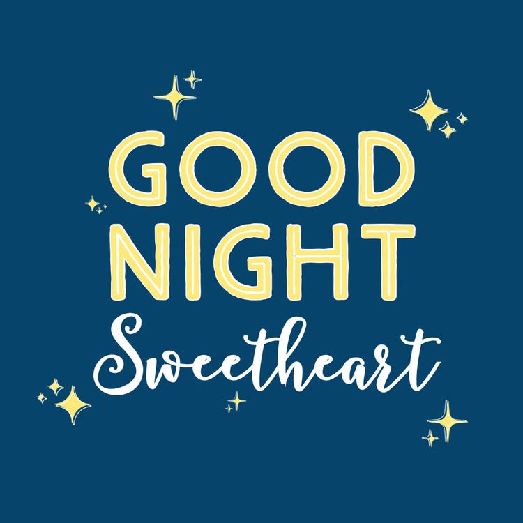 Navy Good Night Sweetheart Stars Sparkles Instagram Square