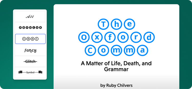 Stylized Unicode text used in a document title