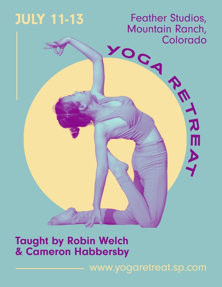 Purple Yellow And Blue Yoga Retreat Flyer