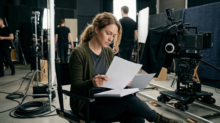 Film production script representing script-to-video creation with Adobe Firefly.
