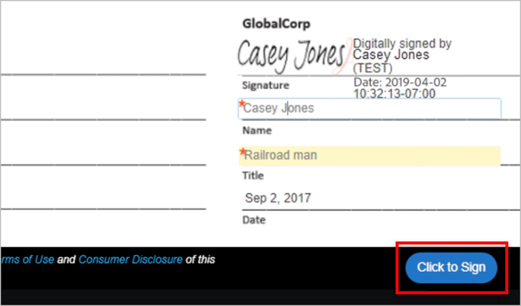 Authentication of the signature using a PIN and OTP.