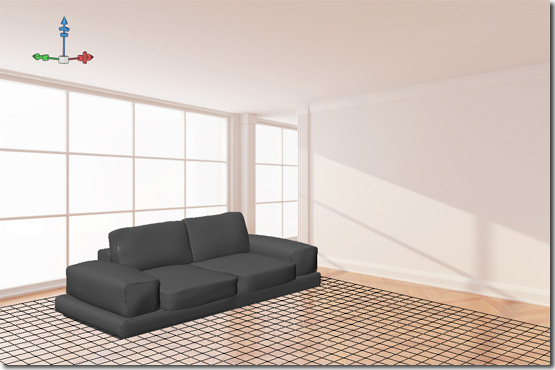  Figura 3. Ajuste de la posición del sofá.