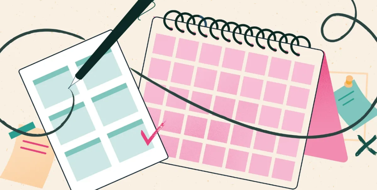 Disegni di planning settimanale