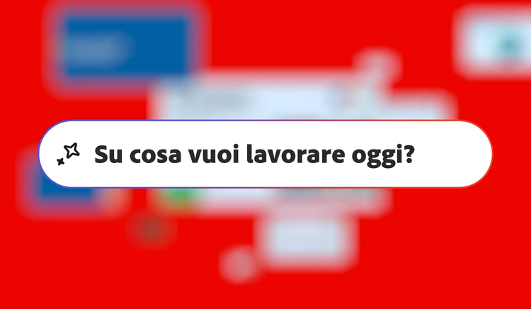 https://images-tv.adobe.com/mpcv3/9181/3a971a09-95e1-4c32-851d-74247a6dbea0_1772115015.1920x1080at3000_h264.mp4#_autoplay1 | Immagine di Acrobat PDF Spaces che mostra un'area di lavoro con documenti, grafici e il messaggio "Su cosa vuoi lavorare oggi?".