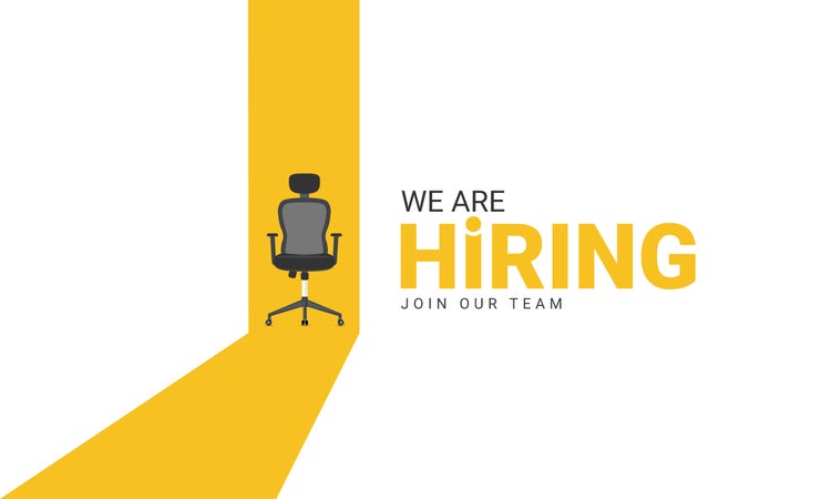 un'immagine bianca con una riga gialla che evidenzia una sedia da ufficio e la scritta